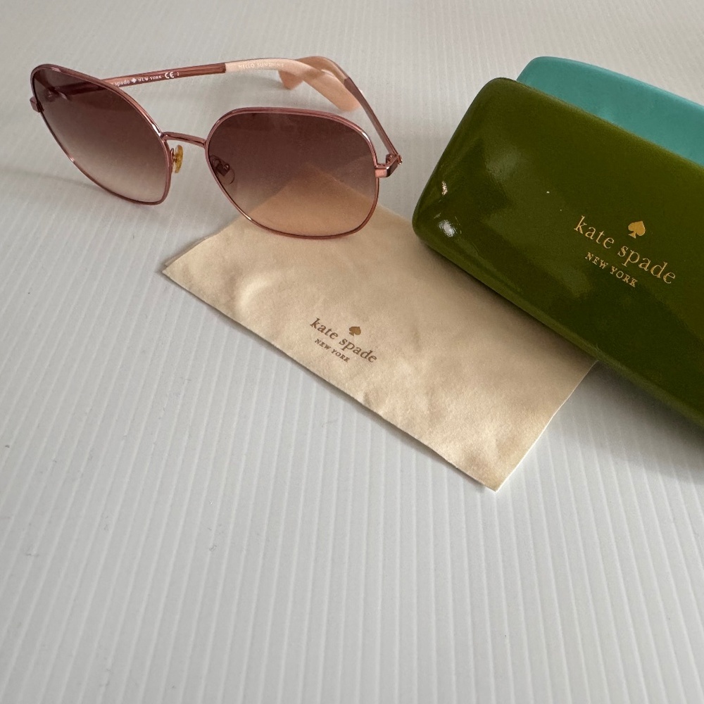 Kate Spade Sunglasses Like-new with box Rose Golden metal frames
